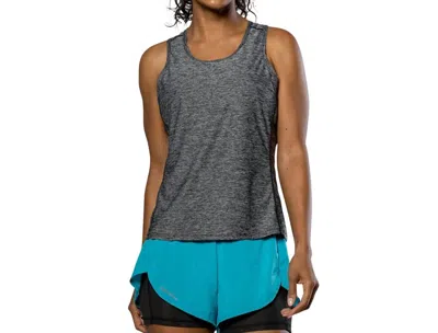 Nathan Sports Qualifier Tank Top In Black Heather In Gray
