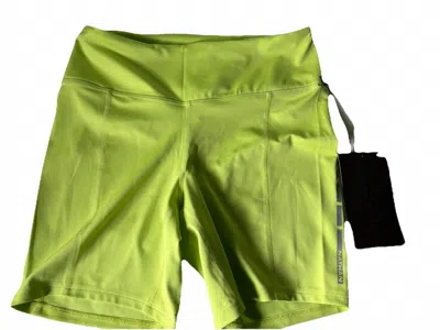 Nathan Sports Women's Interval Bike Shorts - 6" In Bright Lime In Green