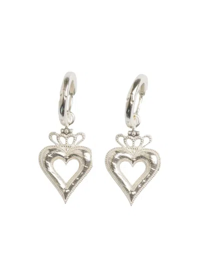 Natia X Lako Heart Earrings In Metallic