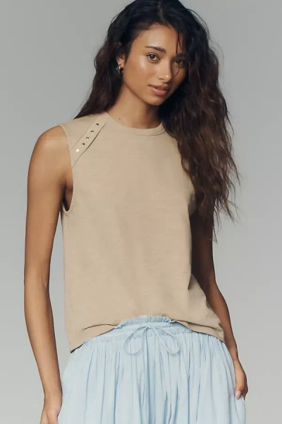Nation Los Angeles 100% Cotton Davina Tank Top In Brown