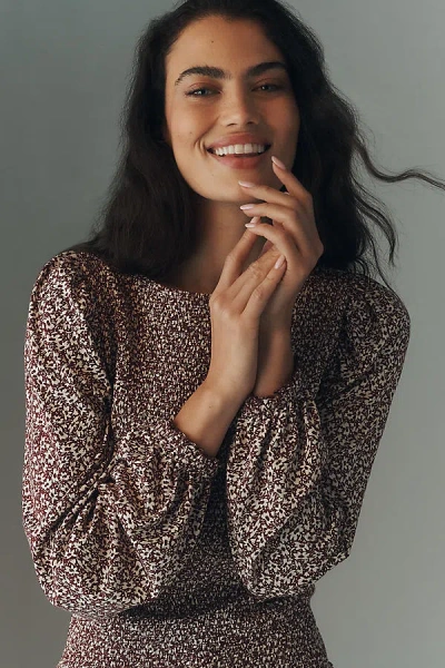 Nation Los Angeles Aidan Long-sleeve Smocked Top In Multi