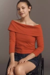 Nation Los Angeles Alexi Off-the-shoulder Top In Red