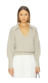 Nation Los Angeles Ashton Collared Pullover In Gray