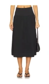 Nation Los Angeles Ava Midi Skirt In Black