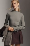 Nation Los Angeles Brenna Long-sleeve Mock-neck Top In Gray