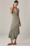 Nation Los Angeles Camel Sleeveless V-neck Midi Dress In Gray