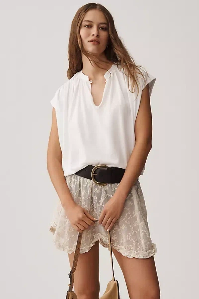 Nation Los Angeles Cary Keyhole Top In White
