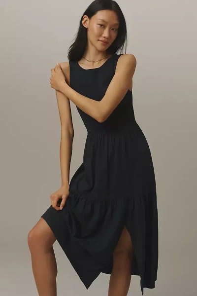 Nation Los Angeles Cotton Clementine Midi Dress In Black