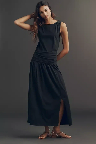 Nation Los Angeles Cotton Cleo Midi Dress In Black