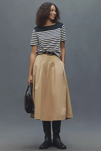 Nation Los Angeles Johnnie Boat-neck T-shirt Top In Multi