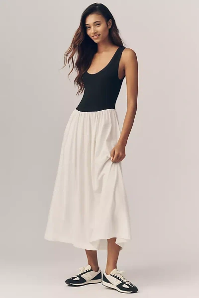 Nation Los Angeles Karla Organic Cotton Midi Dress In Black