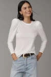 Nation Los Angeles Leta Puff-shoulder Tee In White