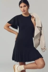 Nation Los Angeles Lizzy Short-sleeve Mini Dress In Black