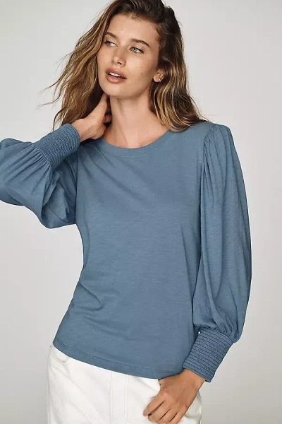 Nation Los Angeles Loren Puff-sleeve Tee In Blue