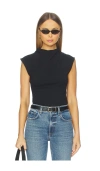Nation Los Angeles Lulu Mock Neck Top In Black