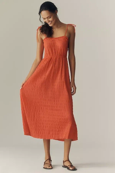 Nation Los Angeles Madeline Midi Dress In Orange