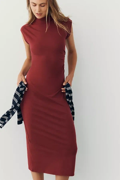 Nation Los Angeles Marceline Midi Dress In Burgundy
