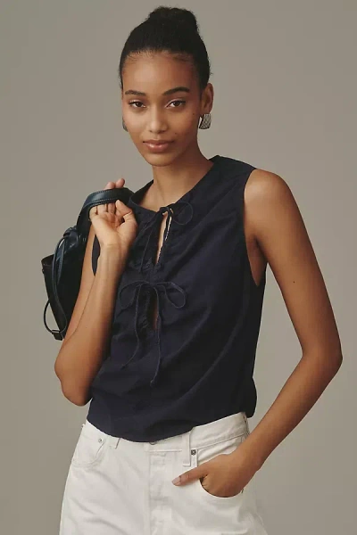 Nation Los Angeles Mimmi Keyhole Top In Blue