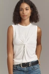 Nation Los Angeles Neve Ruched Tank Top In White