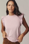 Nation Los Angeles Paulette Ruffle Tank Top In Pink