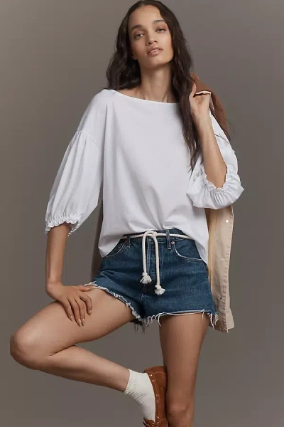 Nation Los Angeles Sandra Boat-neck Top In White