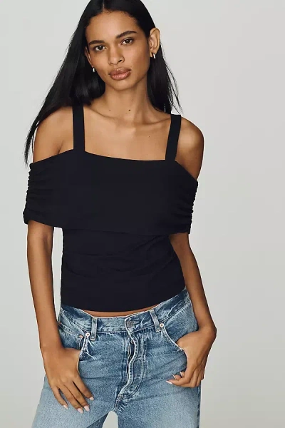 Nation Los Angeles Tamaira Off-shoulder Tank Top In Black