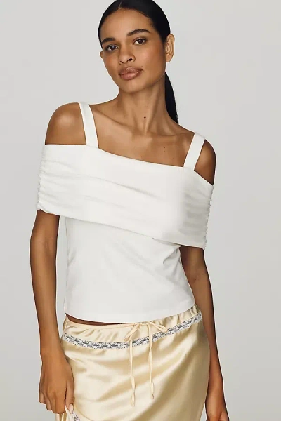 Nation Los Angeles Tamaira Off-shoulder Tank Top In White