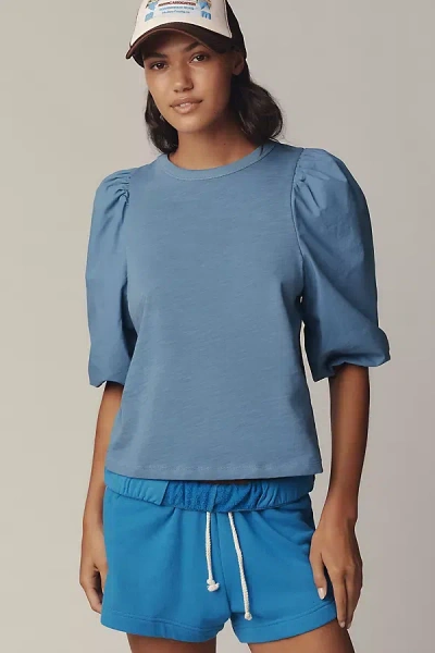 Nation Los Angeles Tippi Puff-sleeve Top In Blue