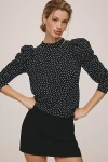 Nation Los Angeles Zeta Puff-sleeve Top In Blue