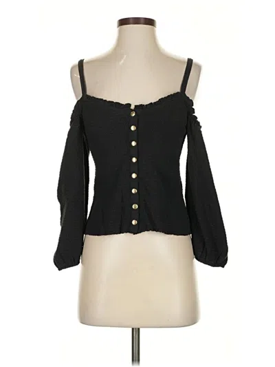 Pre-owned Nation Ltd 3/4 Sleeve Blouse In Black