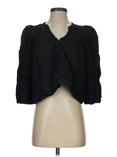 Pre-owned Nation Ltd 3/4 Sleeve Blouse In Black