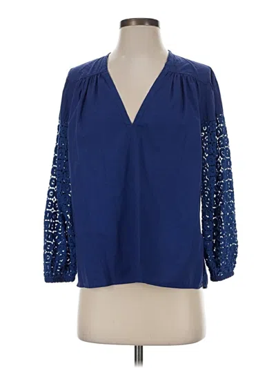 Pre-owned Nation Ltd 3/4 Sleeve Blouse In Blue