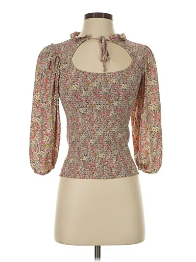 Pre-owned Nation Ltd 3/4 Sleeve Blouse In Brown