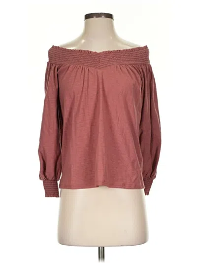 Pre-owned Nation Ltd 3/4 Sleeve Blouse In Burgundy