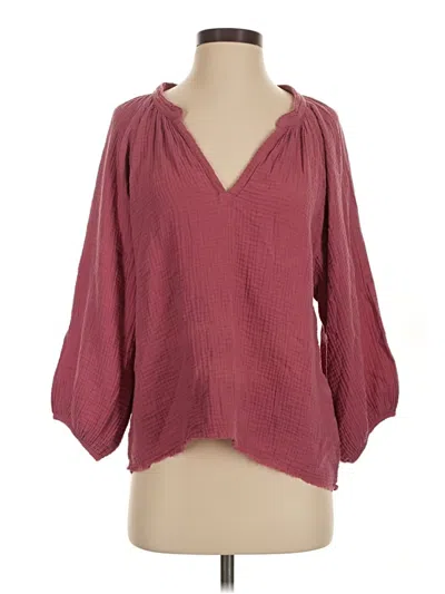 Pre-owned Nation Ltd 3/4 Sleeve Blouse In Burgundy