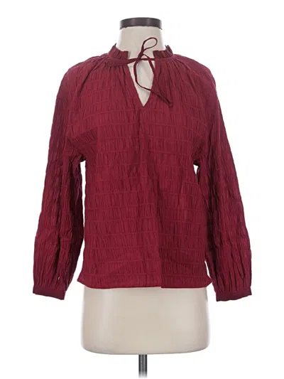 Pre-owned Nation Ltd 3/4 Sleeve Blouse In Burgundy