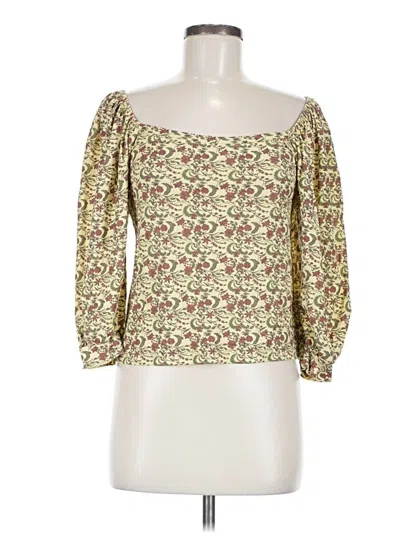 Pre-owned Nation Ltd 3/4 Sleeve Blouse In Green