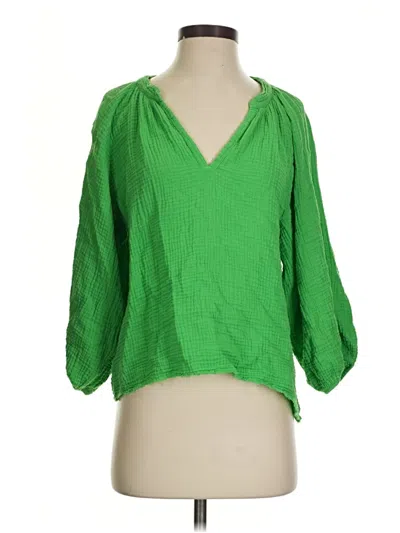 Pre-owned Nation Ltd 3/4 Sleeve Blouse In Green