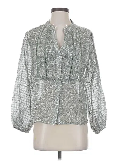 Pre-owned Nation Ltd 3/4 Sleeve Blouse In Silver