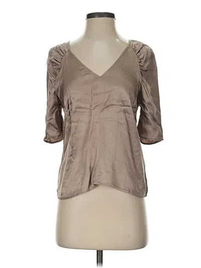 Pre-owned Nation Ltd 3/4 Sleeve Blouse In Tan