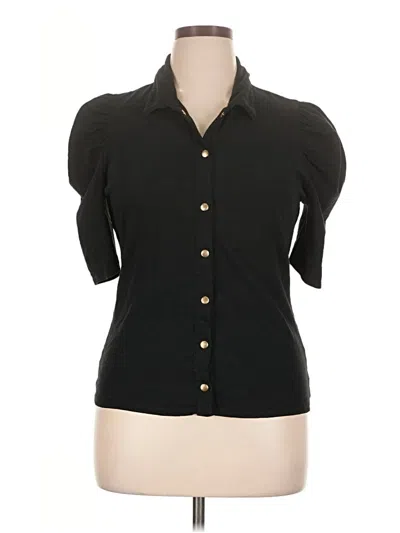 Pre-owned Nation Ltd 3/4 Sleeve Button Down Shirt In Black