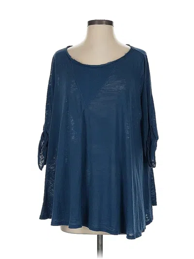 Pre-owned Nation Ltd 3/4 Sleeve T-shirt In Blue