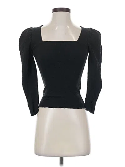 Pre-owned Nation Ltd 3/4 Sleeve Top Black Square Neckline Tops