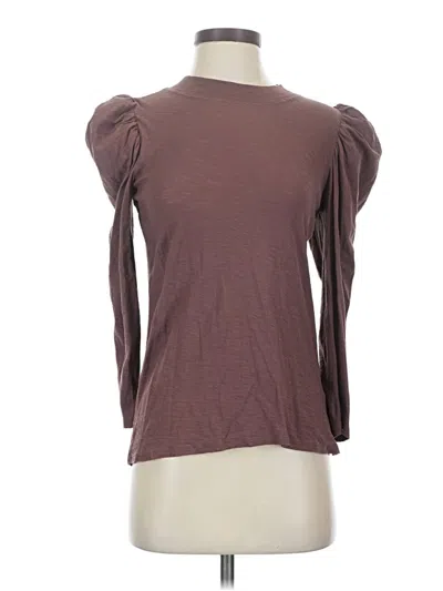 Pre-owned Nation Ltd 3/4 Sleeve Top Brown Sweetheart Neckline Tops