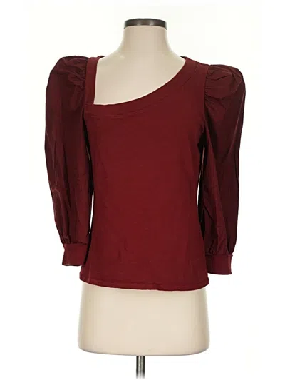 Pre-owned Nation Ltd 3/4 Sleeve Top Burgundy Sweetheart Neckline Tops