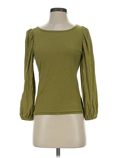 Pre-owned Nation Ltd 3/4 Sleeve Top Green Boatneck Tops