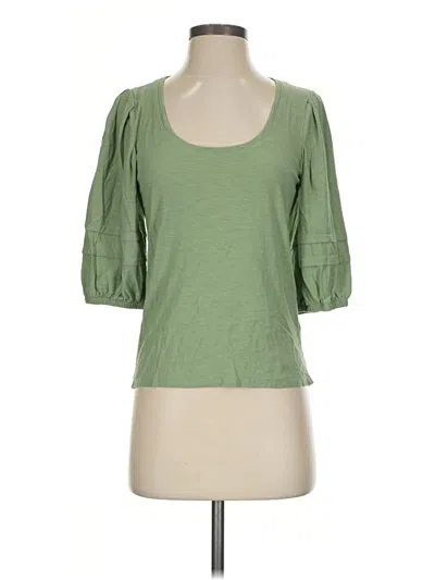 Pre-owned Nation Ltd 3/4 Sleeve Top Green Scoop Neck Tops