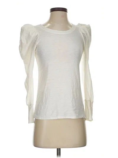 Pre-owned Nation Ltd 3/4 Sleeve Top Ivory Keyhole Neckline Tops In White