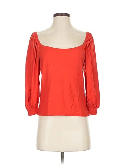 Pre-owned Nation Ltd 3/4 Sleeve Top Orange Sweetheart Neckline Tops