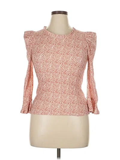 Pre-owned Nation Ltd 3/4 Sleeve Top Orange Sweetheart Neckline Tops